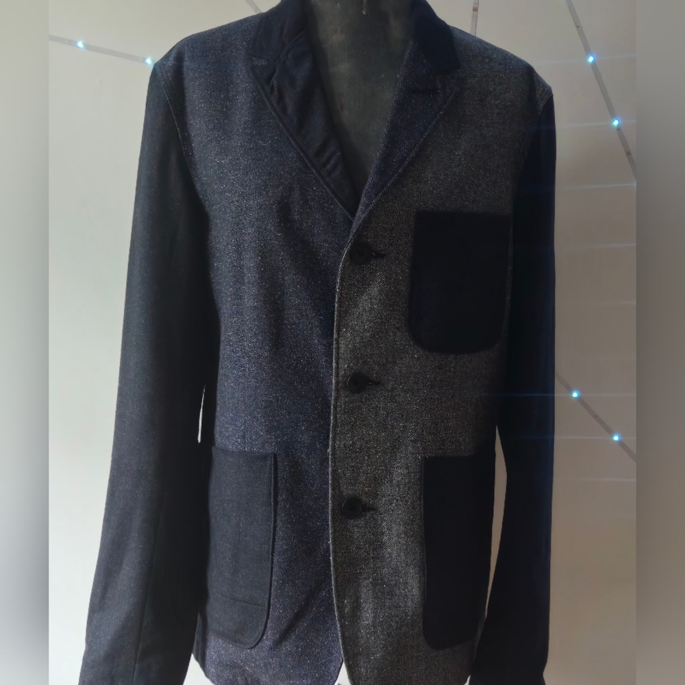 Rag & Bone Black,Navy And Gray Patchwork Blazer - image 1